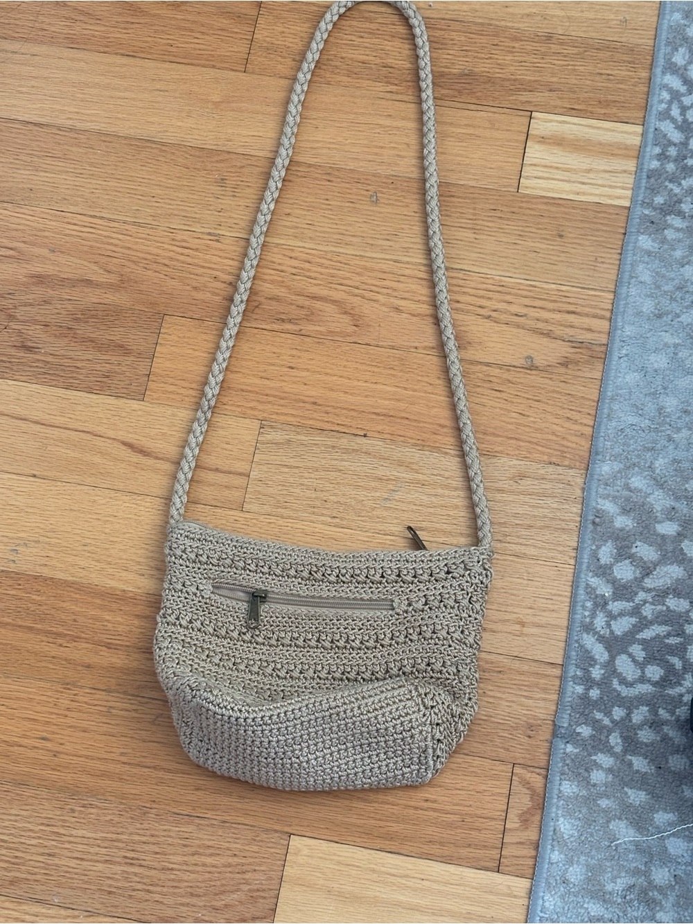croft & barrow Beige Woven Braided-Strap Crossbody Bag